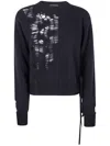 Ann Demeulemeester Ith Drawstrings Merino Wool Knit In Black