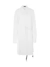 Ann Demeulemeester Gabi Long Relax Fit Shirt Draped On Back Light Cotton Voile White In White