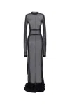 Ann Demeulemeester Long Sleeved Crewneck Maxi Dress In Black