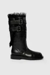 Ann Demeulemeester Women Milan Soft Biker Boots In 099 Black