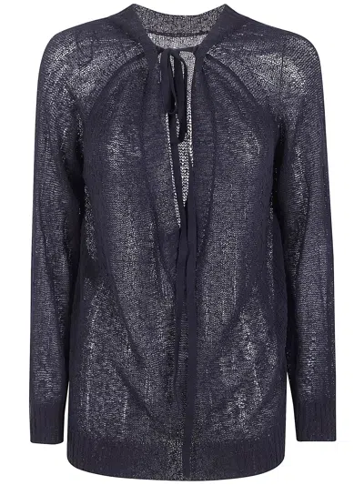 Ann Demeulemeester Tie-neck Sweater In Blue