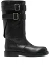 Ann Demeulemeester Women "osmo" Rounded Boots With Belts In Black