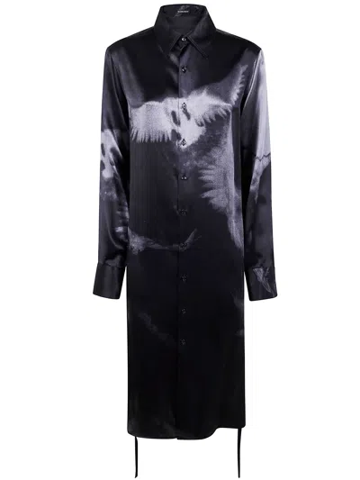 Ann Demeulemeester Women "rada" High Comfort Shirt With Drawstrings In Blue