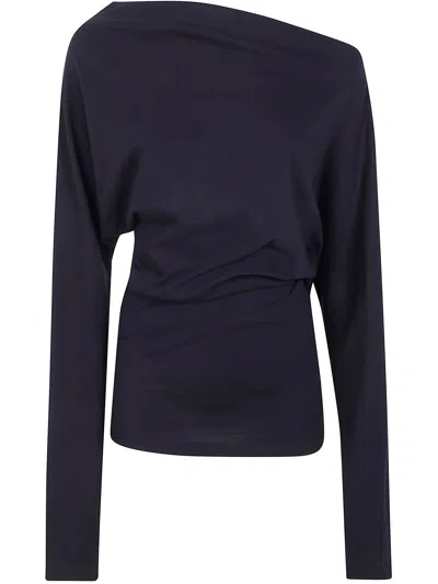 Ann Demeulemeester Asymmetric-shoulder Top In Blue