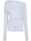 Ann Demeulemeester White Drop Shoulder Top In White