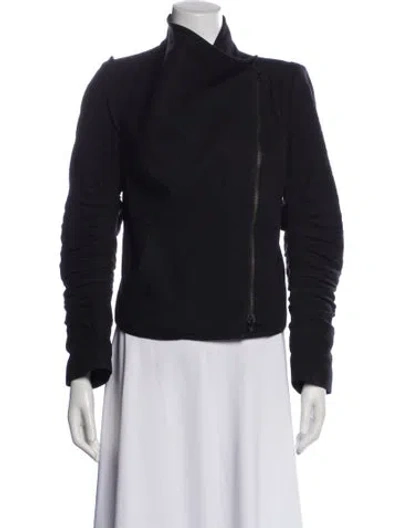 Pre-owned Ann Demeulemeester Wool Biker Jacket In Black