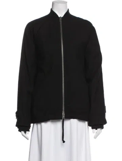 Pre-owned Ann Demeulemeester Wool Bomber Jacket In Black