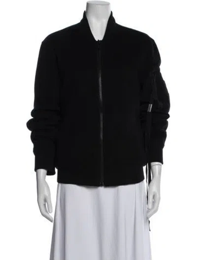 Pre-owned Ann Demeulemeester Wool Bomber Jacket In Blue