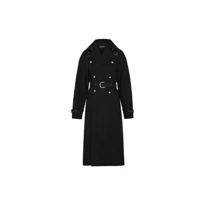 Ann Demeulemeester Wool Coat With Slit Pockets In Animal Print