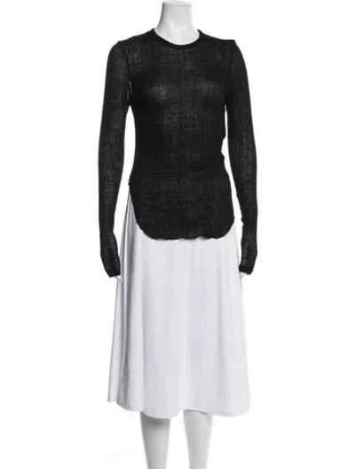 Pre-owned Ann Demeulemeester Wool Crew Neck Top In Blue
