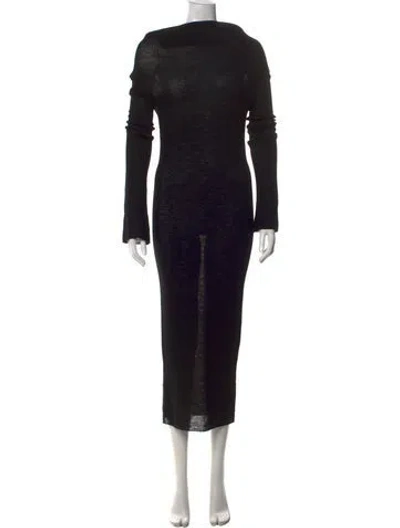 Pre-owned Ann Demeulemeester Wool Long Dress In Black