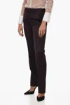 Ann Demeulemeester Wool Mariet Slim Fit Pants In Purple