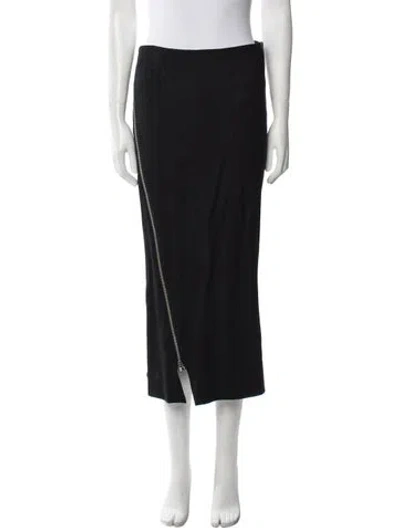 Pre-owned Ann Demeulemeester Wool Midi Length Skirt In Black