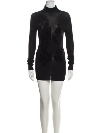 Pre-owned Ann Demeulemeester Wool Mini Dress W/ Tags In Black
