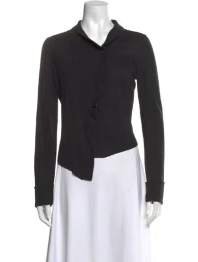 Pre-owned Ann Demeulemeester Wool Open Front Sweater In Black