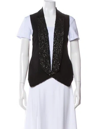 Pre-owned Ann Demeulemeester Wool Patterned Vest In Black