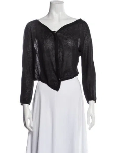 Pre-owned Ann Demeulemeester Wool Scoop Neck Sweater In Black