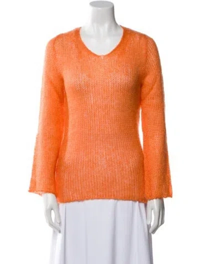 Pre-owned Ann Demeulemeester Wool Scoop Neck Sweater W/ Tags In Orange