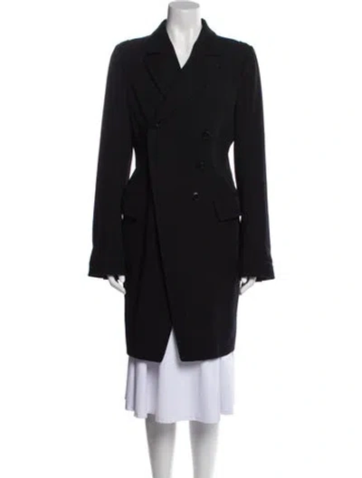 Pre-owned Ann Demeulemeester Wool Trench Coat In Black