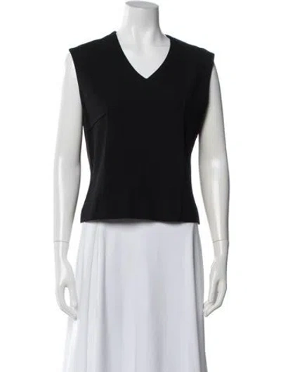 Pre-owned Ann Demeulemeester Wool V-neck Top In Black