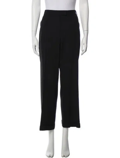 Pre-owned Ann Demeulemeester Wool Wide Leg Pants In Black