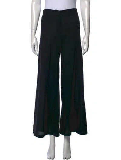Pre-owned Ann Demeulemeester Wool Wide Leg Pants In Black