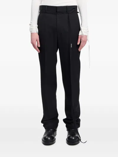 Ann Demeulemeester Worsted Wool Gabardine Trousers In Black
