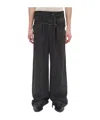 Ann Demeulemeester Woubrecht High Comfort Double Belted Trousers In Black
