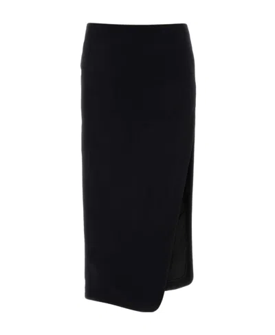 Ann Demeulemeester Wrap Midi Skirt In Black