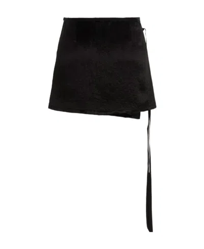 Ann Demeulemeester Wrapped Skirt In Black