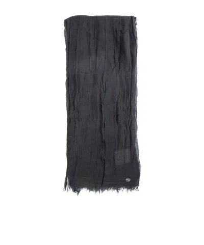 Ann Demeulemeester Wrinkled Transparent Scarf In Black