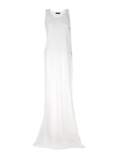 ANN DEMEULEMEESTER VESTIDO LARGO - BLANCO