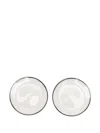 Ann Demeulemeester X Serax Contrasting-border Dessert Plates (set Of Two) In 白色