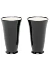 Ann Demeulemeester X Serax Ombré-effect Porcelain Mugs (8.4cm X 13.7cm) In Offwhite/black