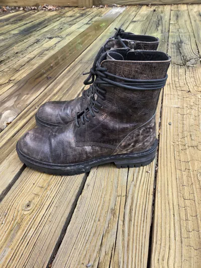 Pre-owned Ann Demeulemeester X Ssense Exclusive Combat Boots In Black