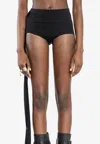 Ann Demeulemeester Xana High Waist Shorts With Long Side Strap In Black