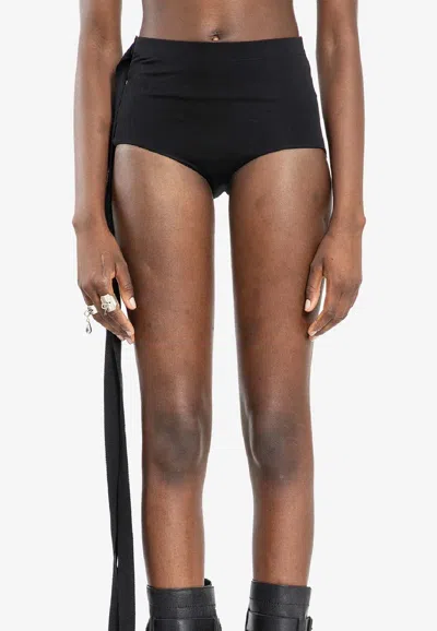 ANN DEMEULEMEESTER XANA CREPE MINI SHORTS WITH STRAPS