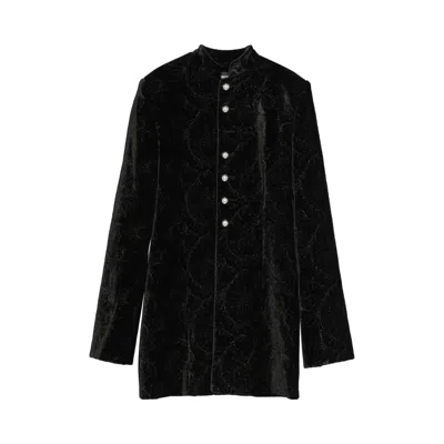 Pre-owned Ann Demeulemeester Yana Long Fitted Marsina Jacket 'black' | Women's Size 40
