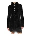 Ann Demeulemeester Jacquard-patterned Pearl-button Jacket In Black