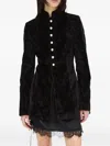 Ann Demeulemeester Jacquard-patterned Pearl-button Jacket In Black