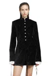 Ann Demeulemeester Jacquard-patterned Pearl-button Jacket In Black