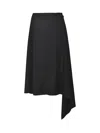 Ann Demeulemeester Felted Skirt With Velvet Texture And Asymmetric Hem In Black