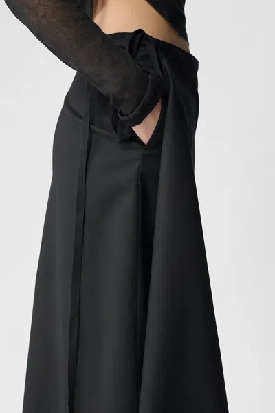 Ann Demeulemeester Ylva Midi Wrap Skirt In Black