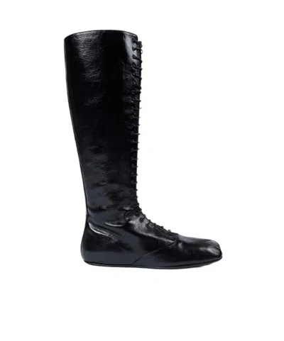Ann Demeulemeester Ysha Boots In Semi-shiny Leather In Black