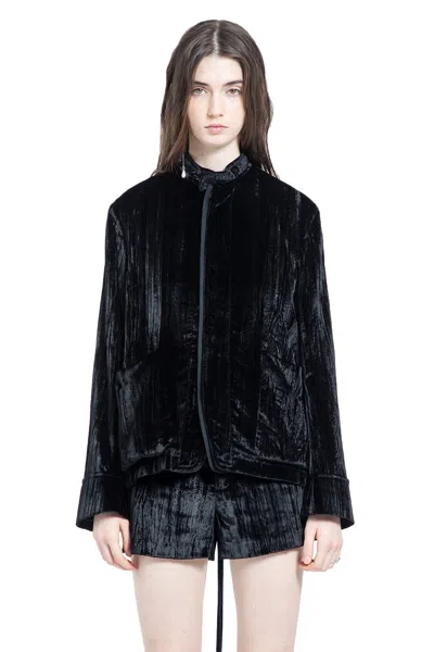 Ann Demeulemeester Zaya Fluid Shirt Jacket In Black