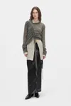 Ann Demeulemeester Asymmetrical Drawstring Sweater In Black
