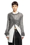 Ann Demeulemeester Asymmetrical Drawstring Sweater In Gray