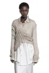 Ann Demeulemeester Zinaida Drawstring Sweater In Neutral