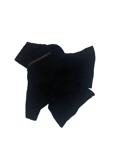 Pre-owned Ann Demeulemeester Zipper Knit Scarf In Black