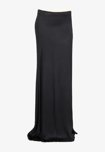 Ann Demeulemeester Zita Satin Maxi Skirt In Black